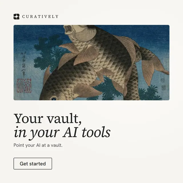 Video for Curatively: "Your vault, in your AI tools". Doc motion loop, 6.0 s, light palette.