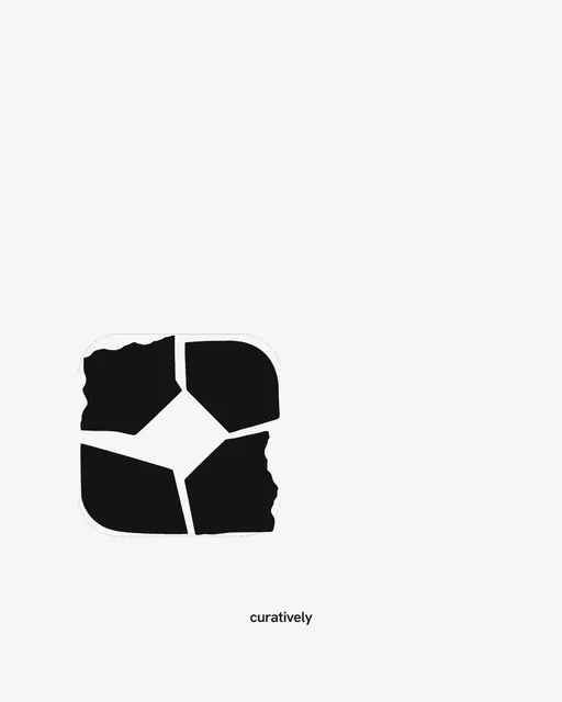 Video for Curatively. Logo motion study, 6.0 s, light palette.