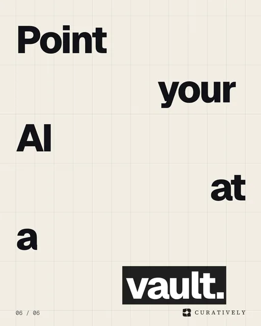 Video for Curatively: "Write one line on why you saved it". Kinetic type grid, 6.0 s, light palette.