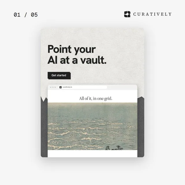 Video for Curatively. Ad flipbook, 7.5 s, light palette.
