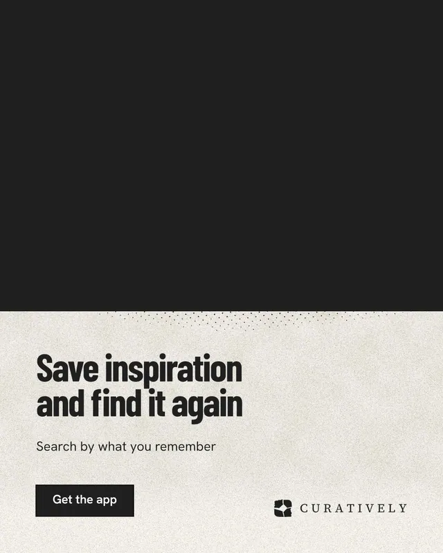 Instagram portrait post for Curatively: "Save inspiration and find it again". Ink sticker style, bottom layout, dark palette in black, yellow.