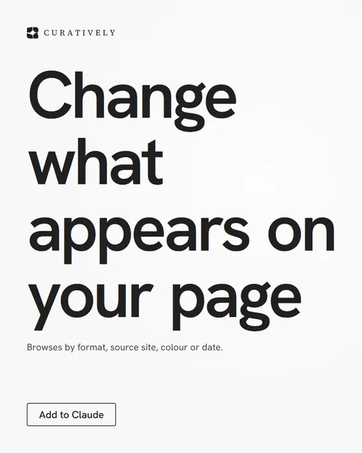 Video for Curatively: "Change what appears on your page". Doc motion loop, 6.0 s, light palette.