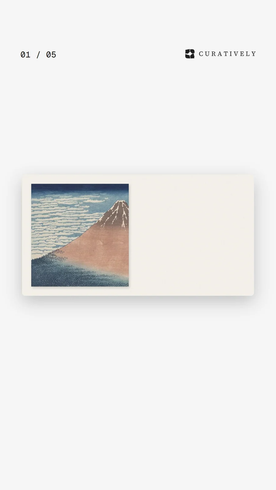 Video for Curatively. Ad flipbook, 7.5 s, light palette.
