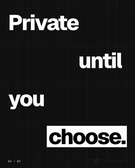 Video for Curatively: "A board without type and texture is half a brief". Kinetic type grid, 6.0 s, dark palette.