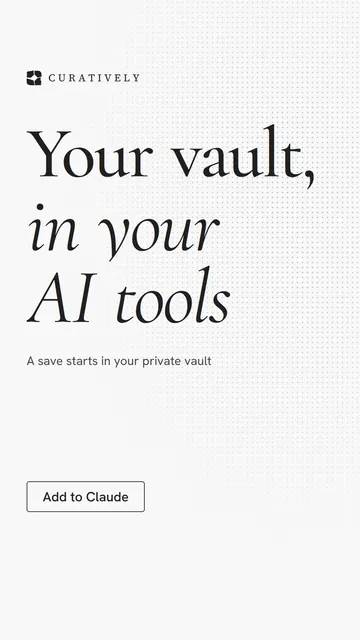 Video for Curatively: "Your vault, in your AI tools". Doc motion loop, 8.0 s, light palette.