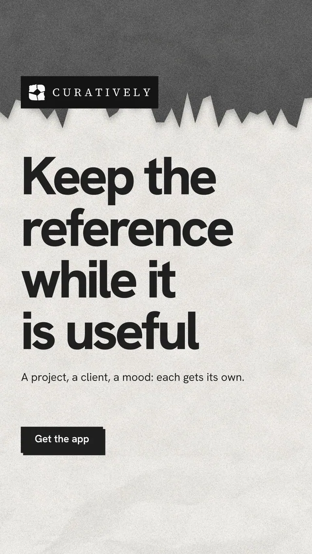 Instagram story for Curatively: "Keep the reference while it is useful". Paper trio style, announce layout, light palette in white, grey.