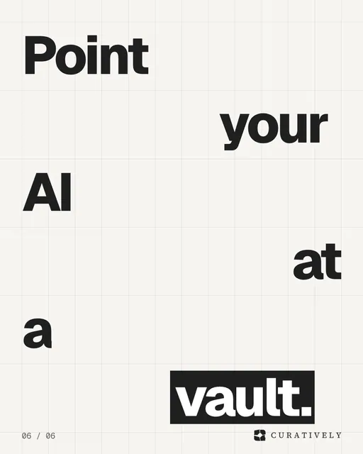 Video for Curatively: "Keep what catches your eye. Then build from it.". Kinetic type grid, 6.0 s, light palette.