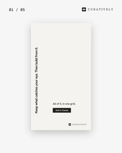 Video for Curatively. Ad flipbook, 7.5 s, light palette.