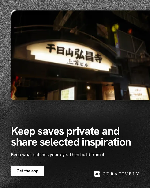 Instagram portrait post for Curatively: "Keep saves private and share selected inspiration". Swiss style, bottom layout, dark palette in black, grey.