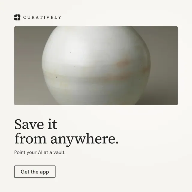 Video for Curatively: "Save it from anywhere.". Doc motion loop, 6.0 s, light palette.
