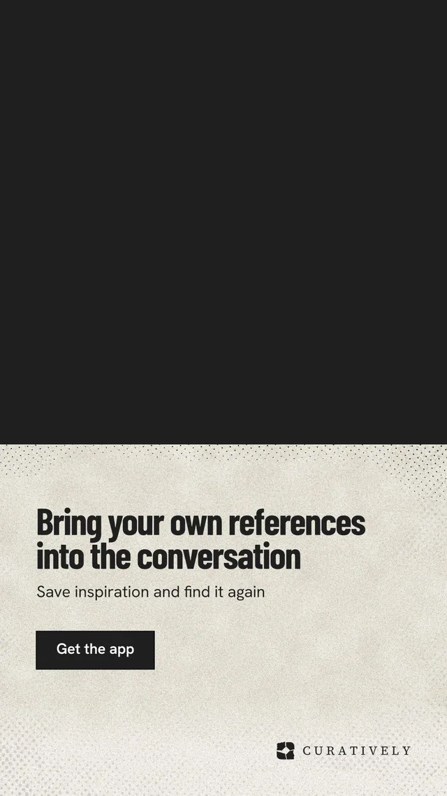 Instagram story for Curatively: "Bring your own references into the conversation". Ink sticker style, bottom layout, dark palette in black, yellow.