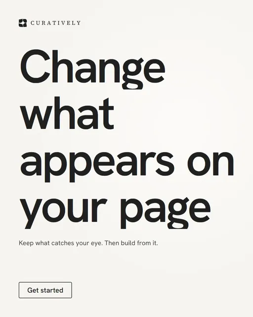 Video for Curatively: "Change what appears on your page". Doc motion loop, 7.0 s, light palette.