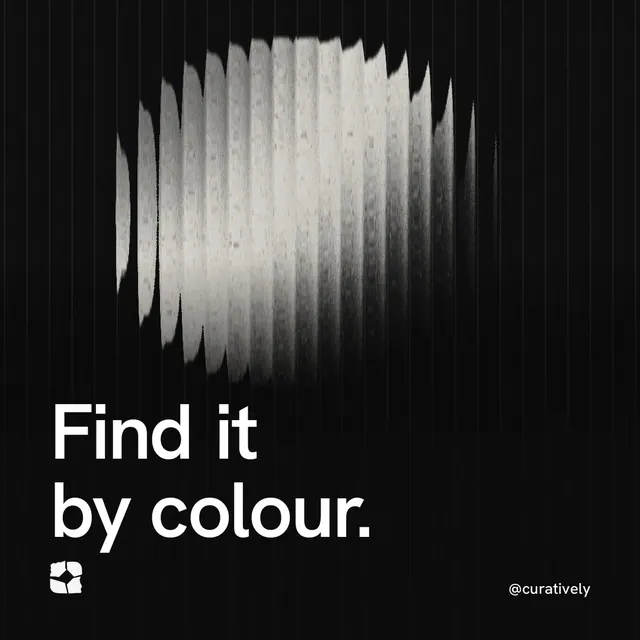 Video for Curatively: "Find it by colour.". Shader loop, 6.0 s, dark palette.