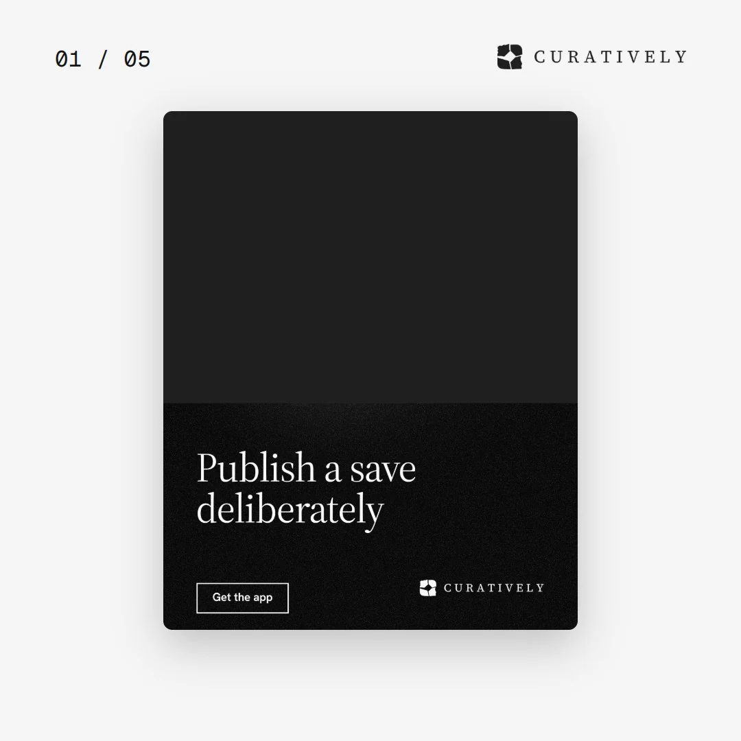 Video for Curatively. Ad flipbook, 7.5 s, light palette.