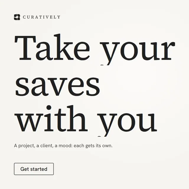 Video for Curatively: "Take your saves with you". Doc motion loop, 8.0 s, light palette.