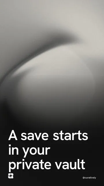 Video for Curatively: "A save starts in your private vault". Shader loop, 6.0 s, dark palette.