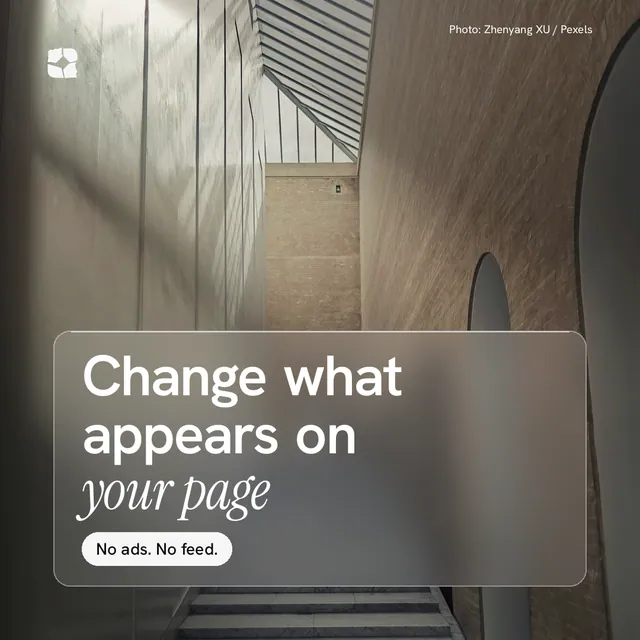 Instagram post for Curatively: "Change what appears on your page". Glass style, technique:pexels ingredient layout, dark palette in grey, black.