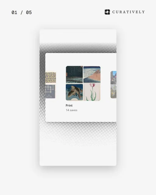Video for Curatively. Ad flipbook, 7.5 s, light palette.