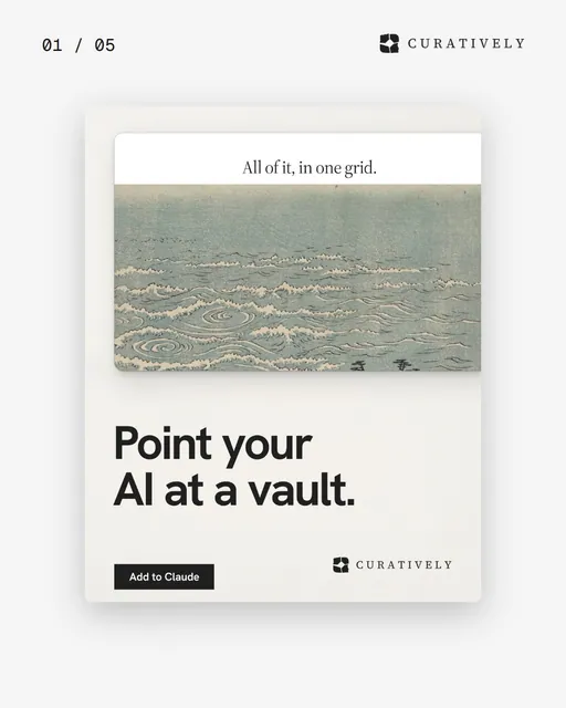Video for Curatively. Ad flipbook, 7.5 s, light palette.
