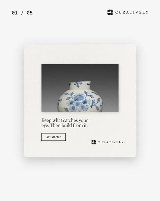 Video for Curatively. Ad flipbook, 7.5 s, light palette.