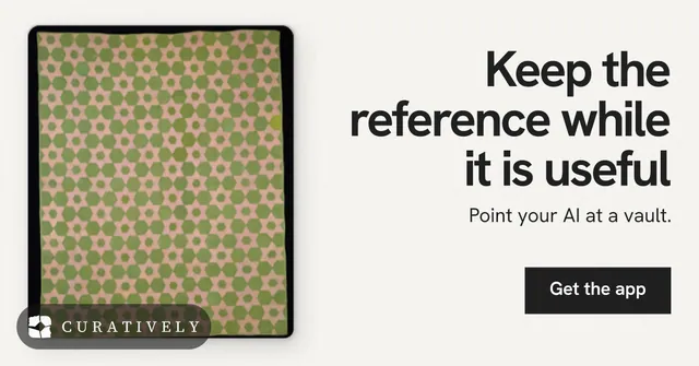 Social ad for Curatively: "Keep the reference while it is useful". Swiss style, right layout, light palette in white, yellow, grey.