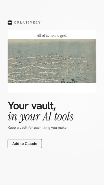 Video for Curatively: "Your vault, in your AI tools". Doc motion loop, 6.0 s, light palette.