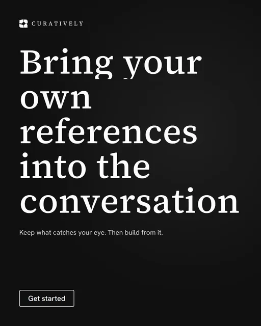 Video for Curatively: "Bring your own references into the conversation". Doc motion loop, 7.0 s, dark palette.