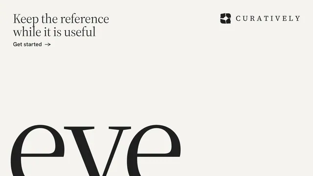 Landscape graphic for Curatively: "Keep the reference while it is useful". Editorial style, ogword layout, light palette in white.