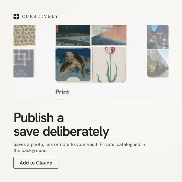 Video for Curatively: "Publish a save deliberately". Doc motion loop, 6.0 s, light palette.