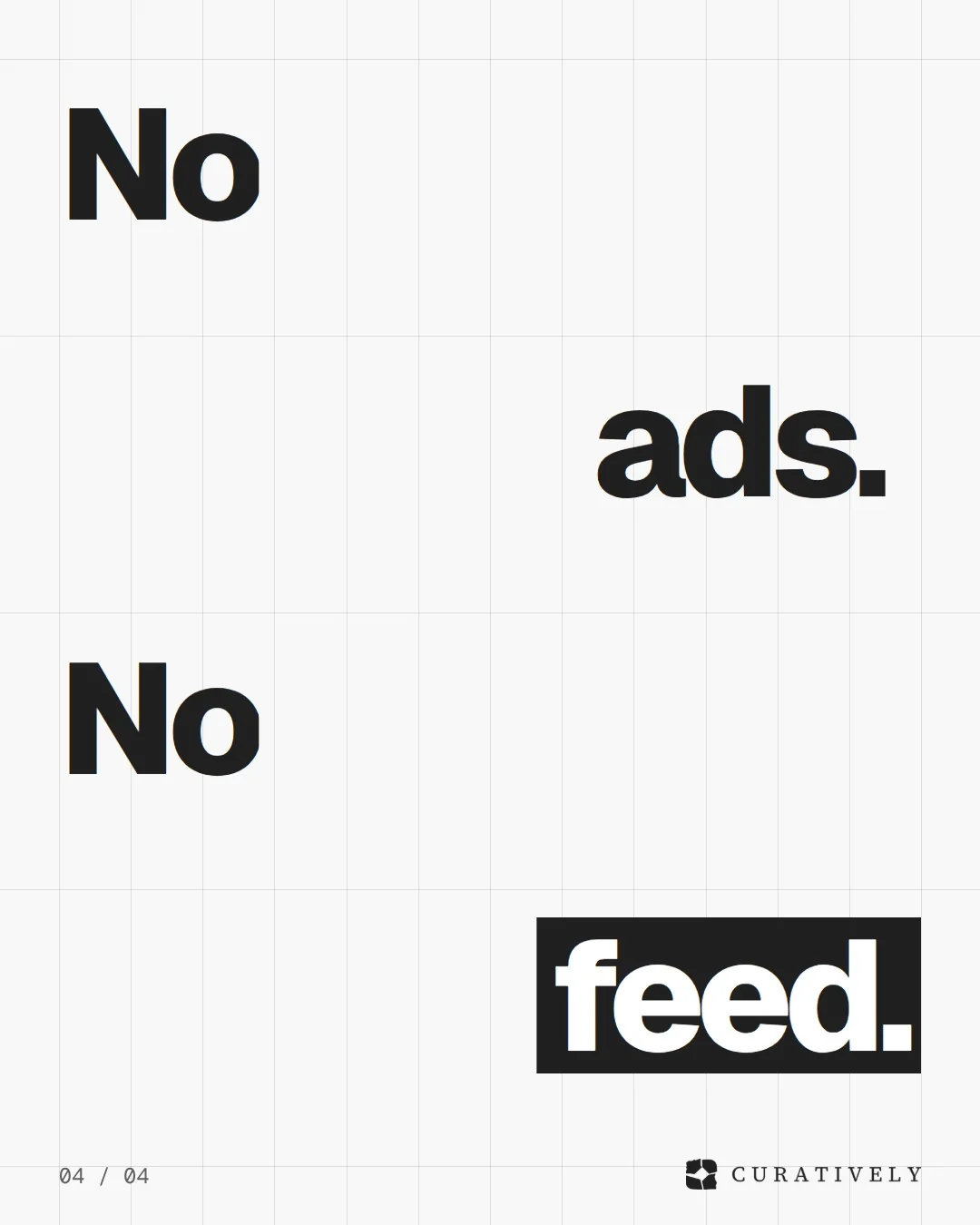 Video for Curatively: "Say it the way you would say it.". Kinetic type grid, 6.0 s, light palette.