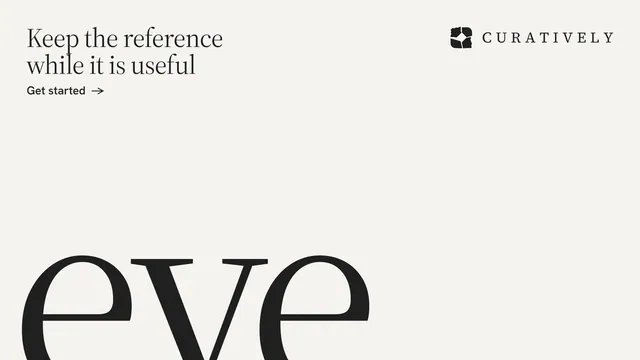Landscape graphic for Curatively: "Keep the reference while it is useful". Editorial style, ogword layout, light palette in white.