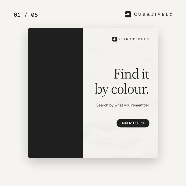 Video for Curatively. Ad flipbook, 7.5 s, light palette.
