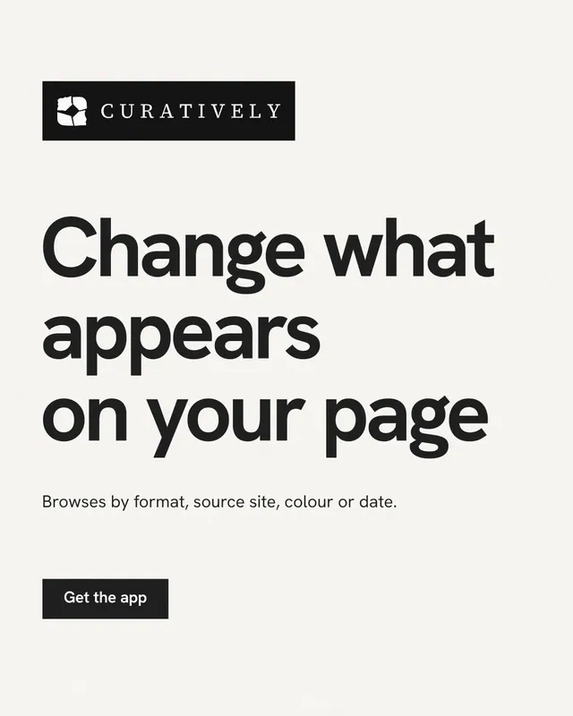 Instagram portrait post for Curatively: "Change what appears on your page". Swiss style, announce layout, light palette in white, grey.