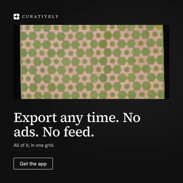 Video for Curatively: "Export any time. No ads. No feed.". Doc motion loop, 6.0 s, dark palette.