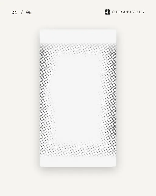 Video for Curatively. Ad flipbook, 7.5 s, light palette.