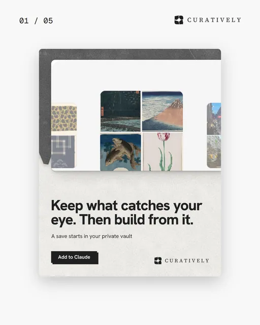 Video for Curatively. Ad flipbook, 7.5 s, light palette.