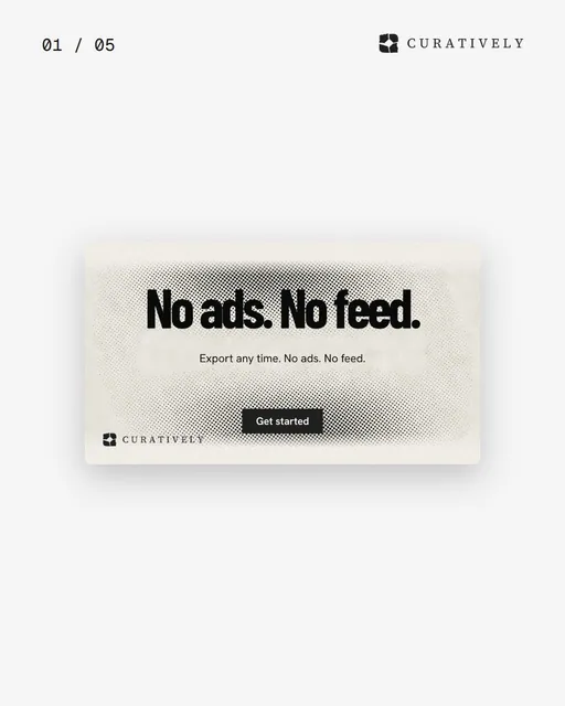 Video for Curatively. Ad flipbook, 7.5 s, light palette.