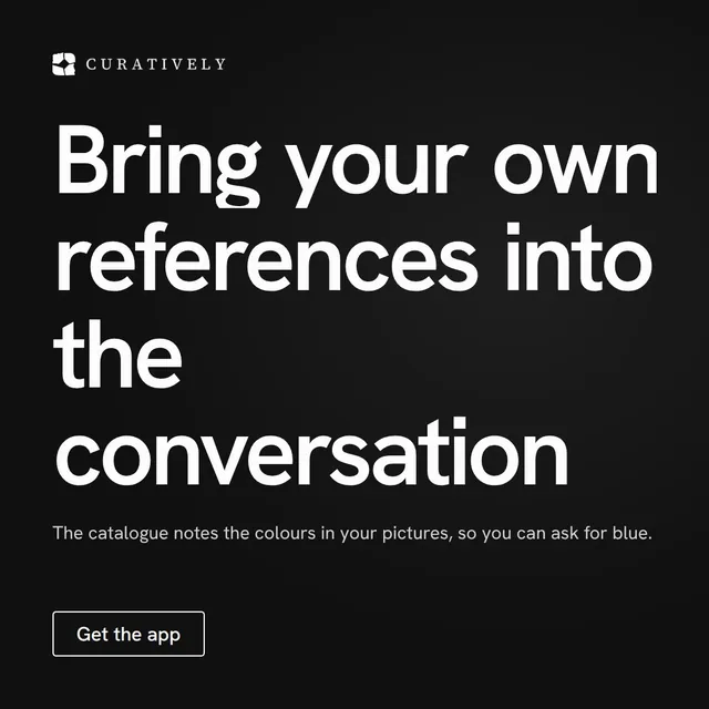 Video for Curatively: "Bring your own references into the conversation". Doc motion loop, 7.0 s, dark palette.