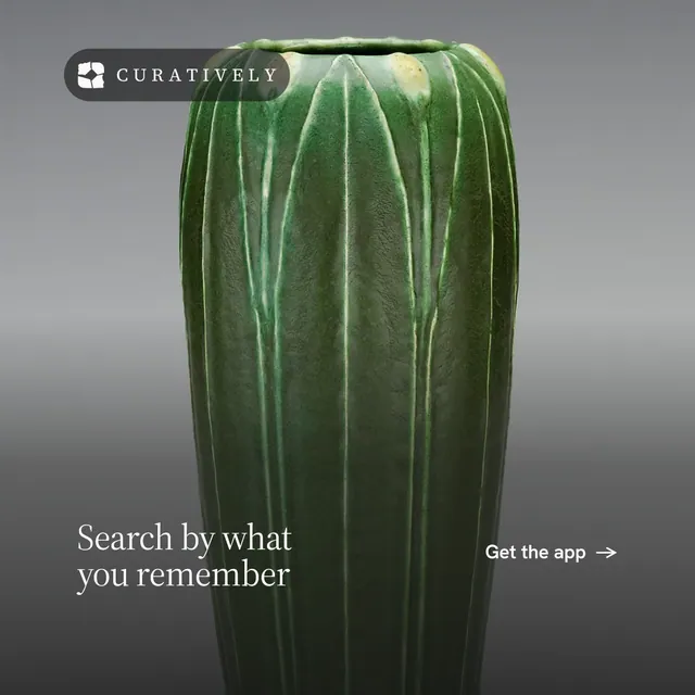 Instagram post for Curatively: "Search by what you remember". Editorial style, image led layout, dark palette in grey, black.