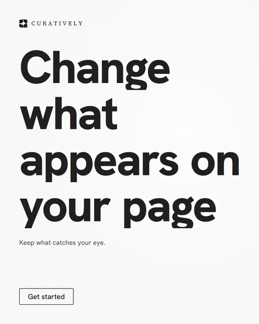 Video for Curatively: "Change what appears on your page". Doc motion loop, 7.0 s, light palette.