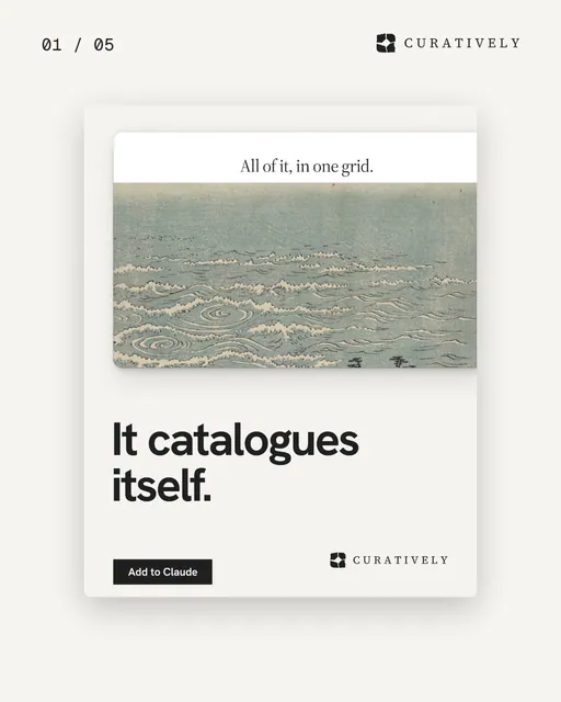 Video for Curatively. Ad flipbook, 7.5 s, light palette.