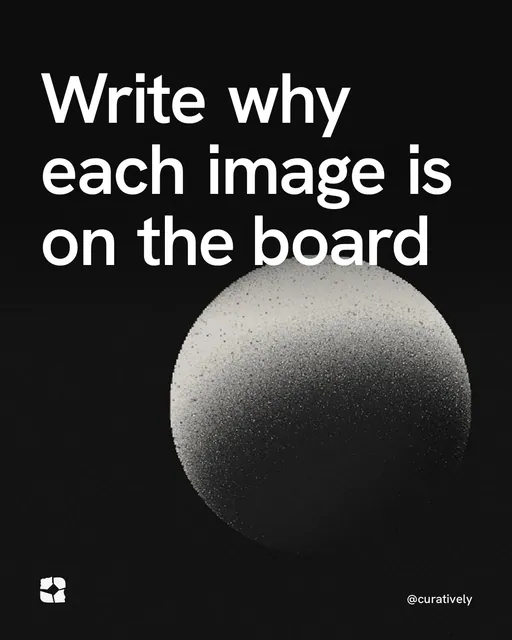 Video for Curatively: "Write why each image is on the board". Shader loop, 6.0 s, dark palette.