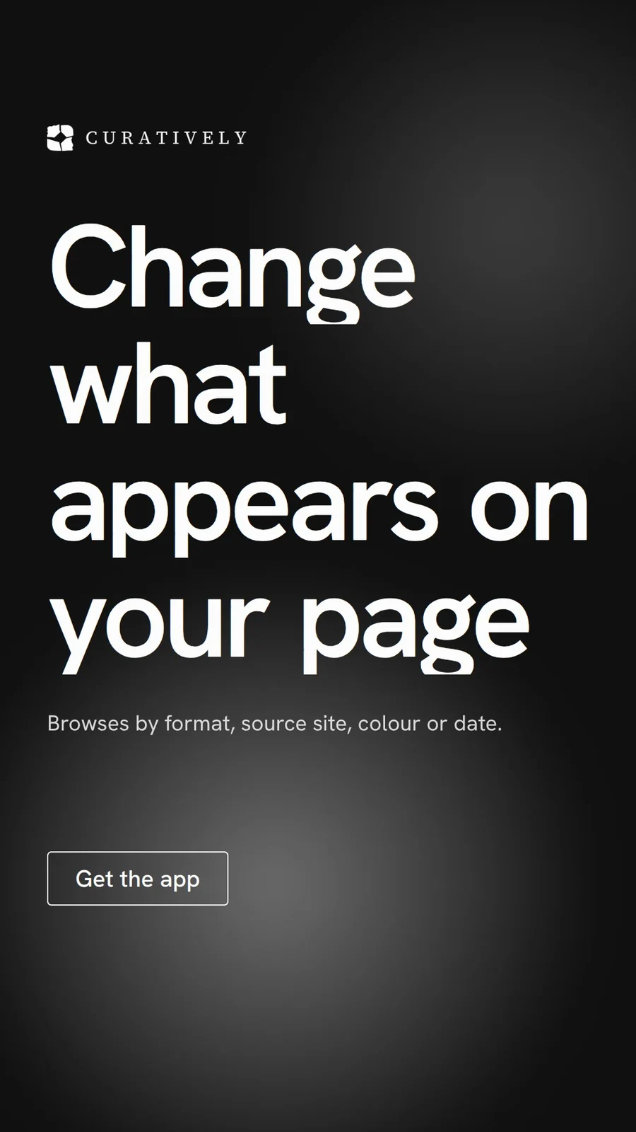 Video for Curatively: "Change what appears on your page". Doc motion loop, 7.0 s, dark palette.