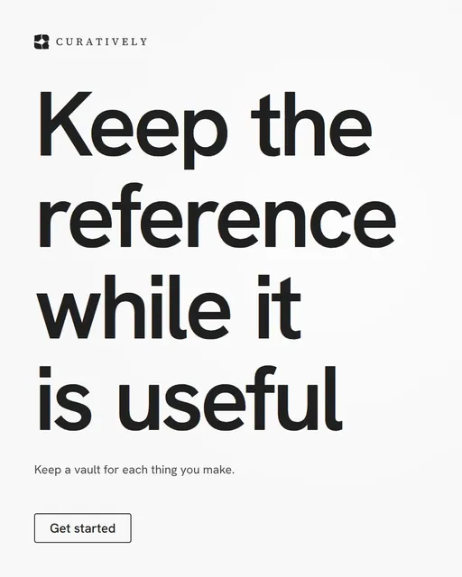 Video for Curatively: "Keep the reference while it is useful". Doc motion loop, 7.0 s, light palette.