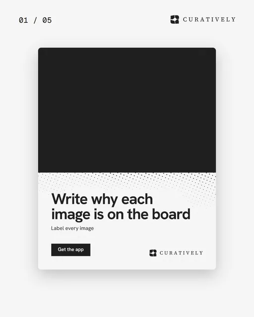 Video for Curatively. Ad flipbook, 7.5 s, light palette.