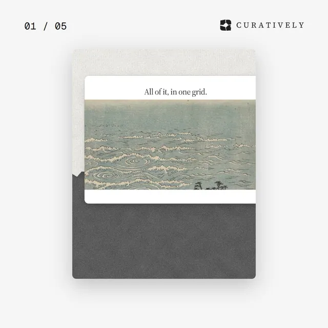 Video for Curatively. Ad flipbook, 7.5 s, light palette.