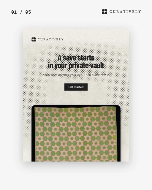 Video for Curatively. Ad flipbook, 7.5 s, light palette.