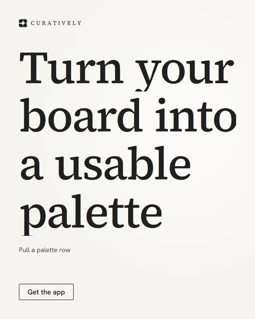 Video for Curatively: "Turn your board into a usable palette". Doc motion loop, 8.0 s, light palette.