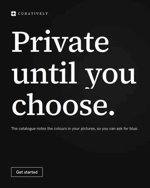 Video for Curatively: "Private until you choose.". Doc motion loop, 8.0 s, dark palette.