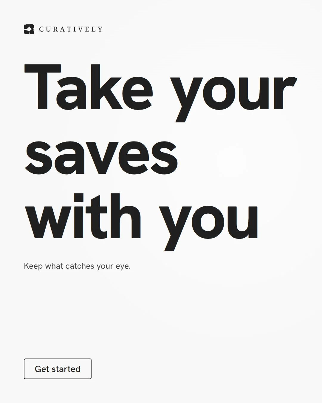 Video for Curatively: "Take your saves with you". Doc motion loop, 6.0 s, light palette.